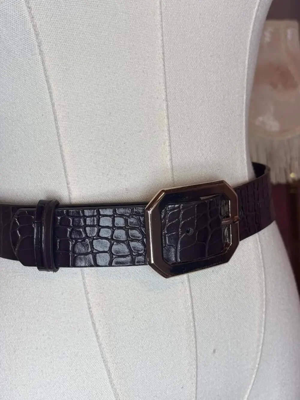 y2k gyaru indie boho croc belt brown gold